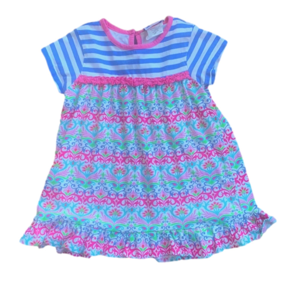 JUMPING Fences Paisley Floral Striped Ruffle Top